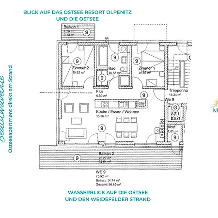 Beachwaveone- 2 Og, Meerblick, Balkon, Kamin, Sauna *